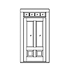  2-lite over 2-panel door with 1 transom 
Unit Dimension 42" x 92" 
Door Dimension 41" x 79" 
Panels - raised 
Glazing - IG